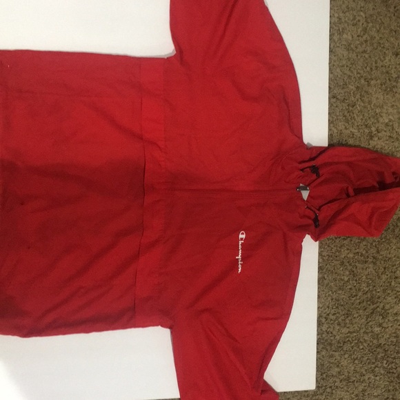 champion windbreaker red
